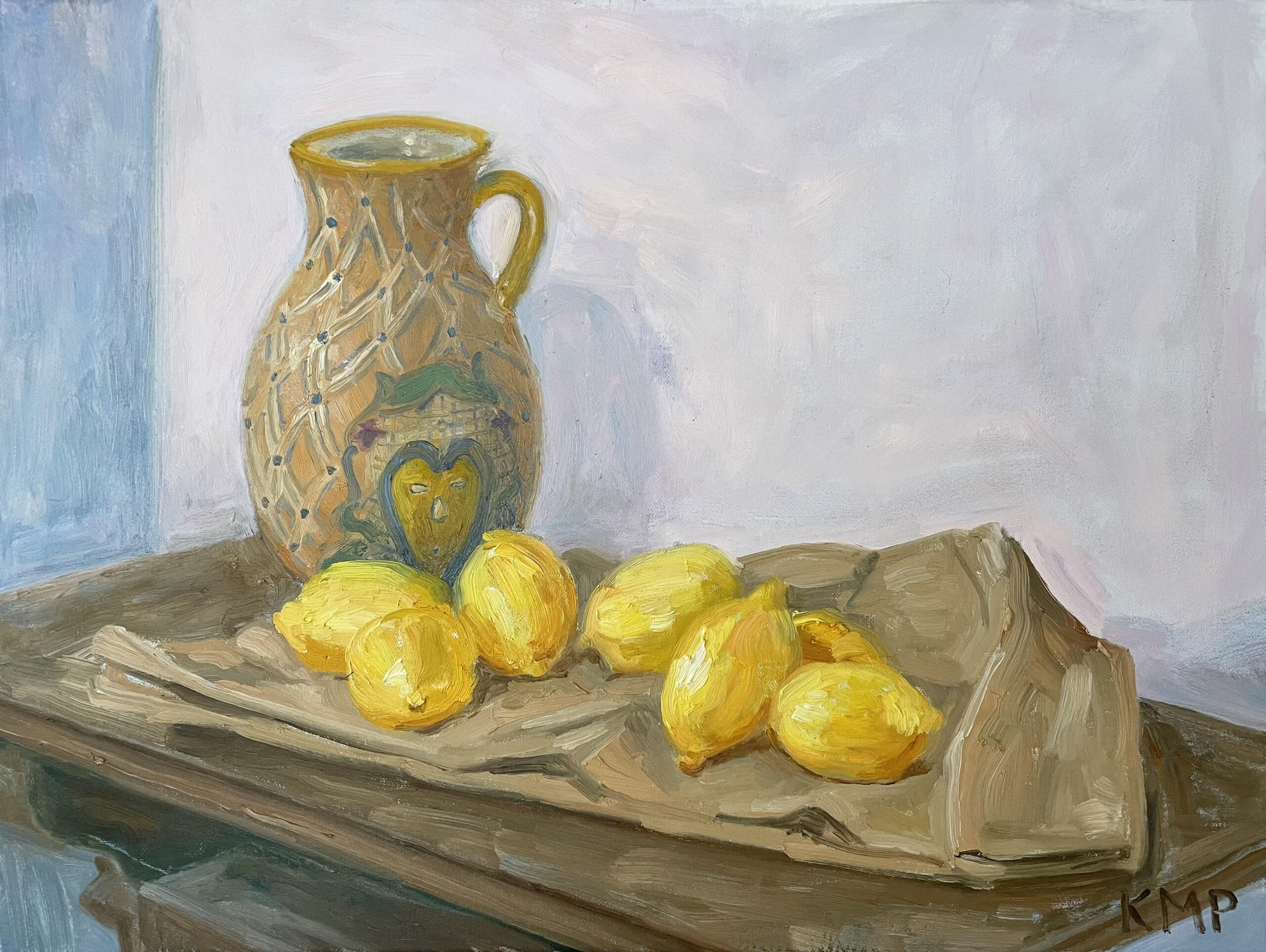 Impressionism painting with lemons